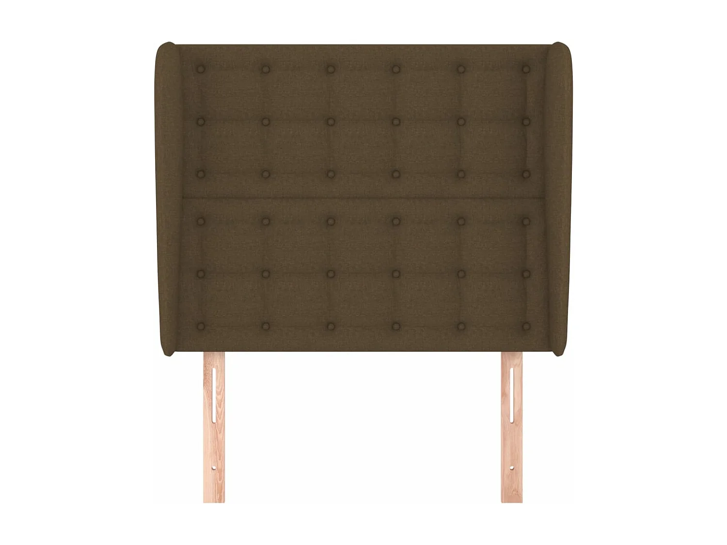 Tête de lit avec oreilles Marron foncé 103x23x118/128 cm Tissu