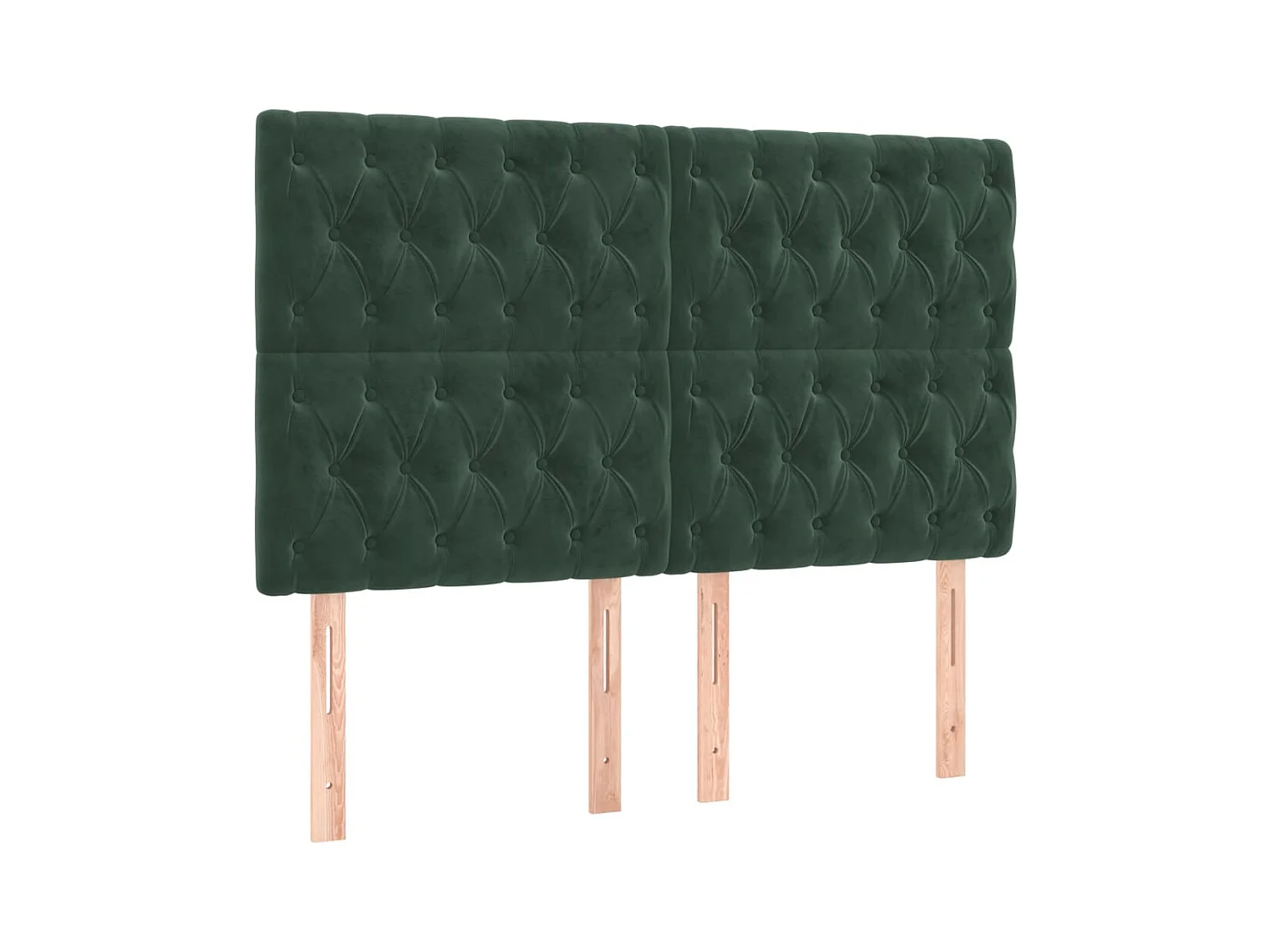 Cabecero con luces LED terciopelo verde oscuro 160x7x118/128 cm
