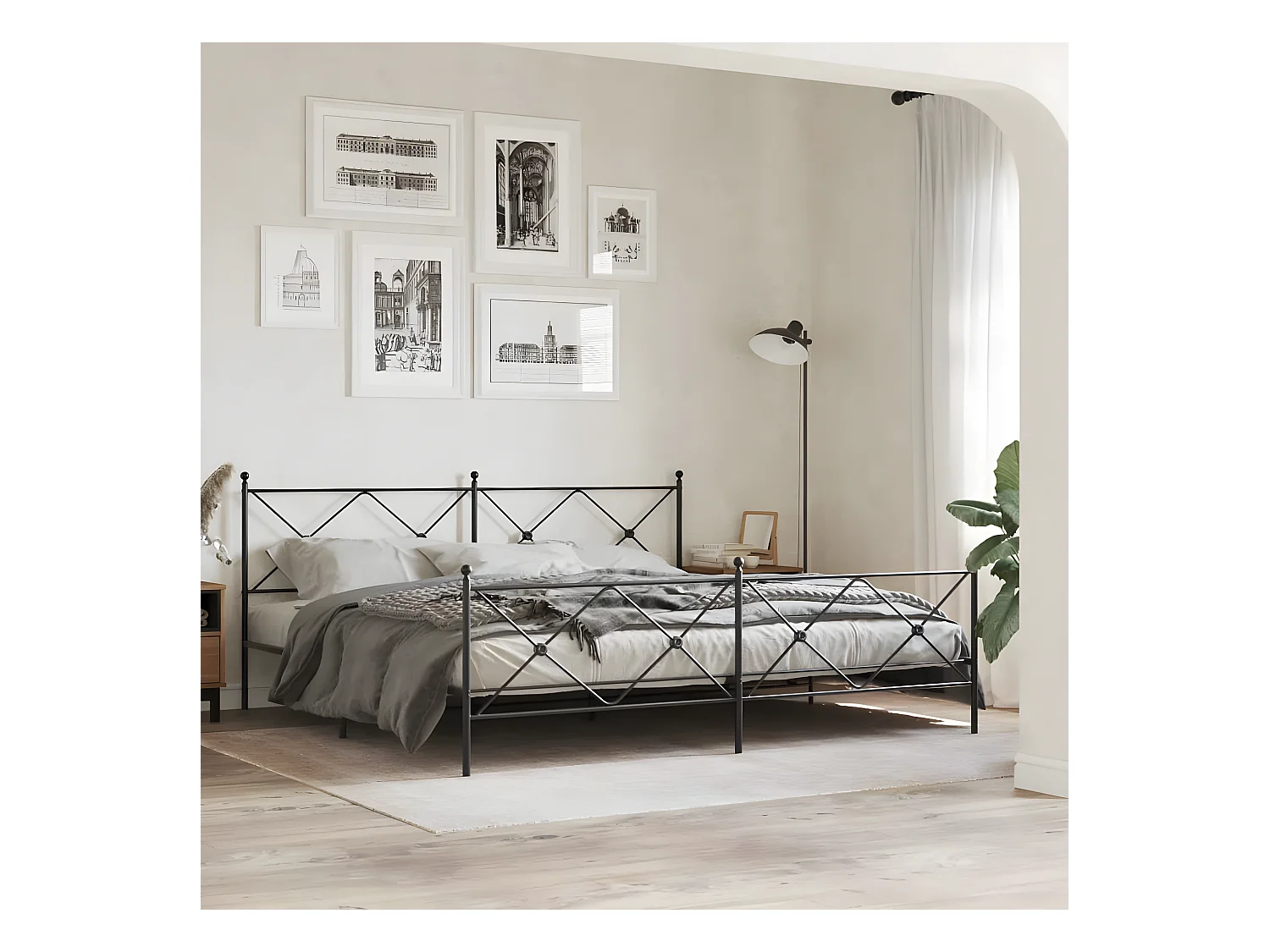 Cabecero de metal negro 193 cm