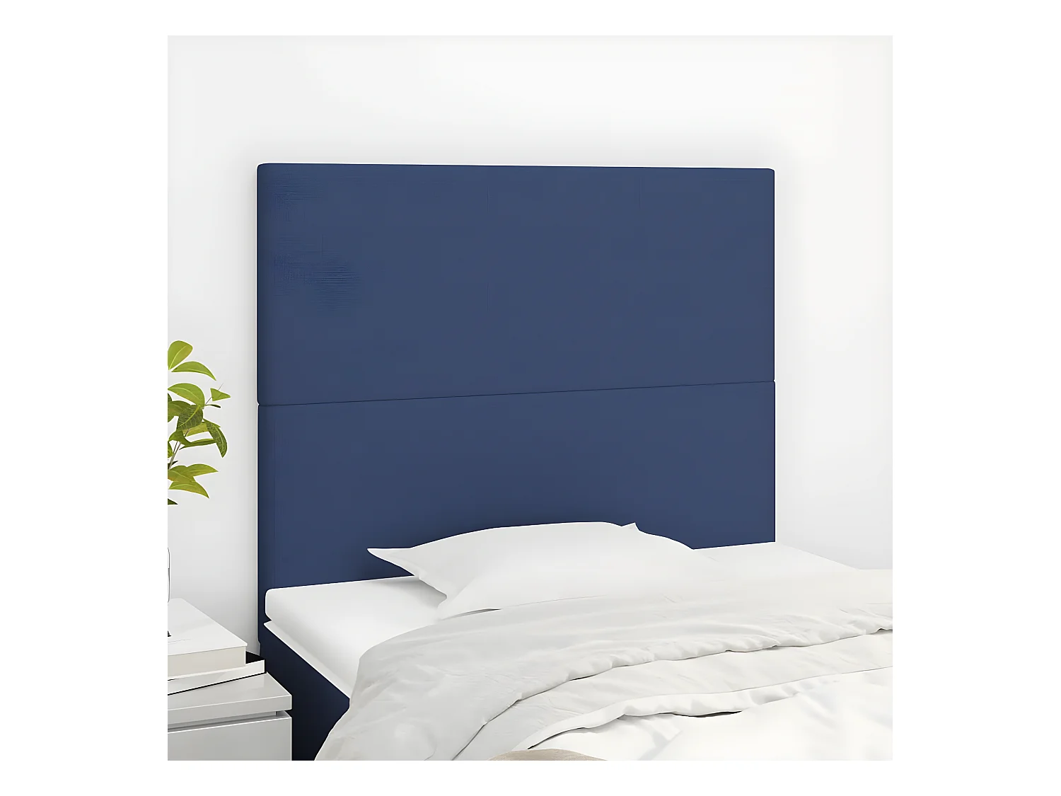Têtes de lit 2 pièces Bleu 80x5x78/88 cm Tissu