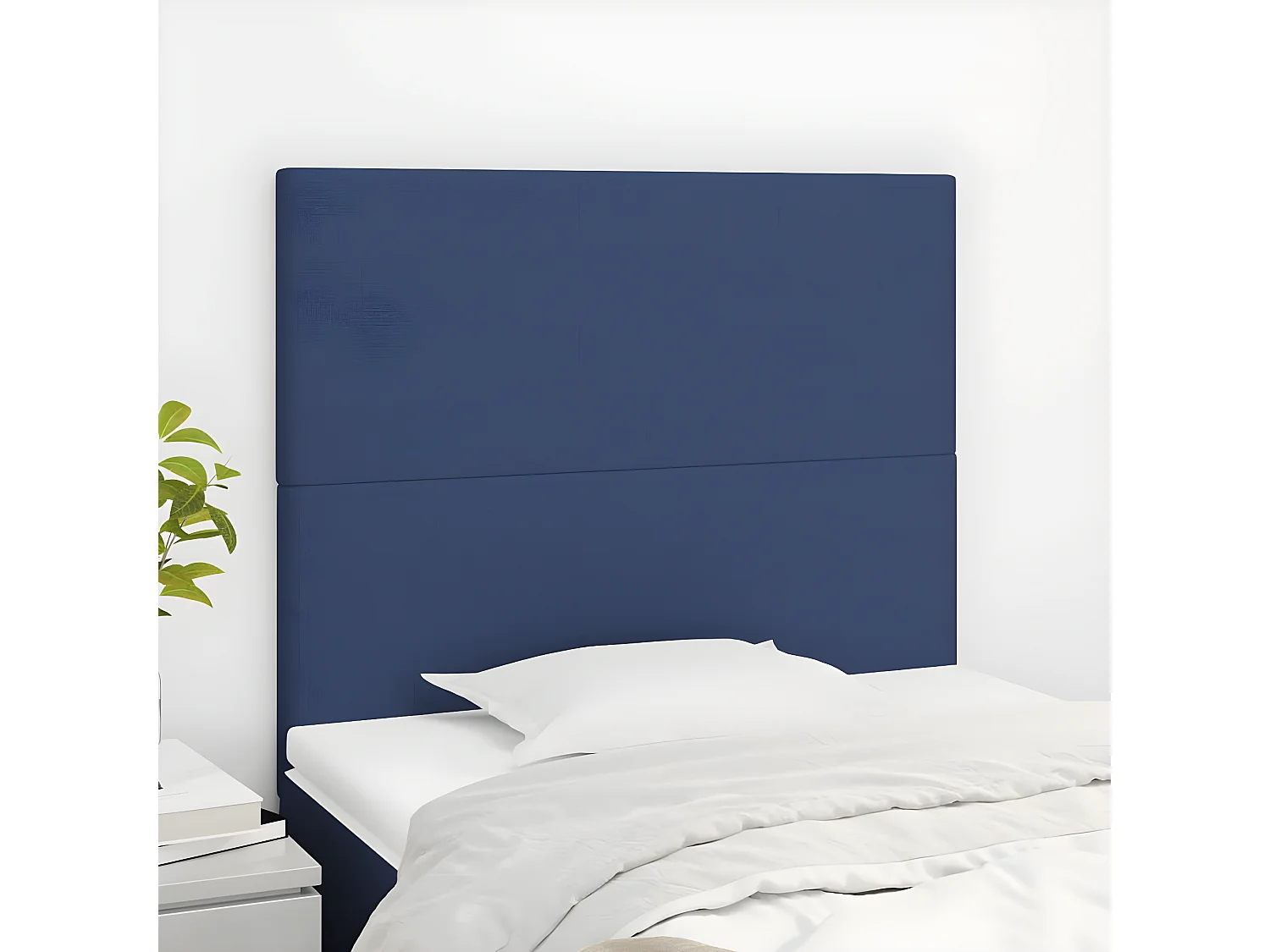 Têtes de lit 2 pièces Bleu 80x5x78/88 cm Tissu