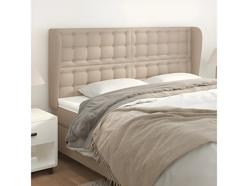 Tête de lit avec oreilles Cappuccino 163x23x118/128 cm