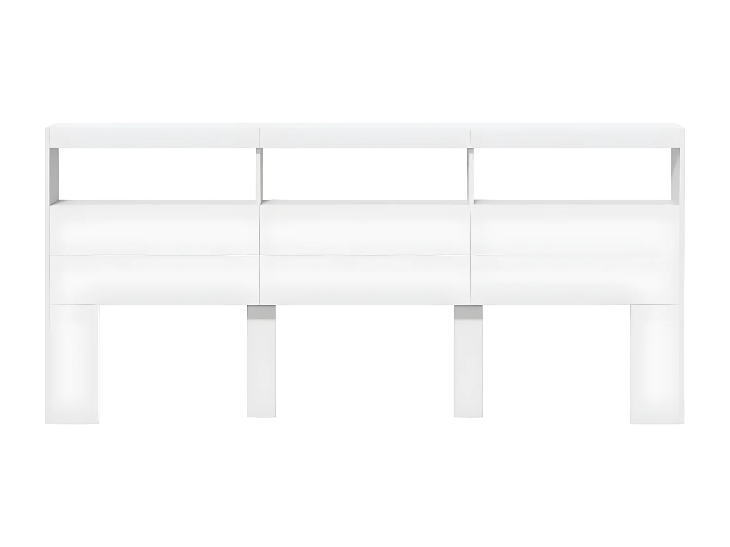 Armoire tête de lit avec LED blanc 220x17x102 cm