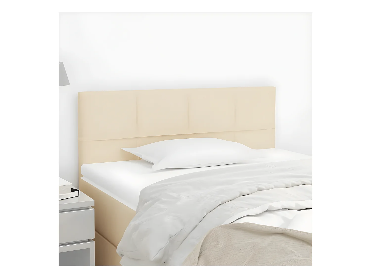 Tête de lit Crème 100x5x78/88 cm Tissu