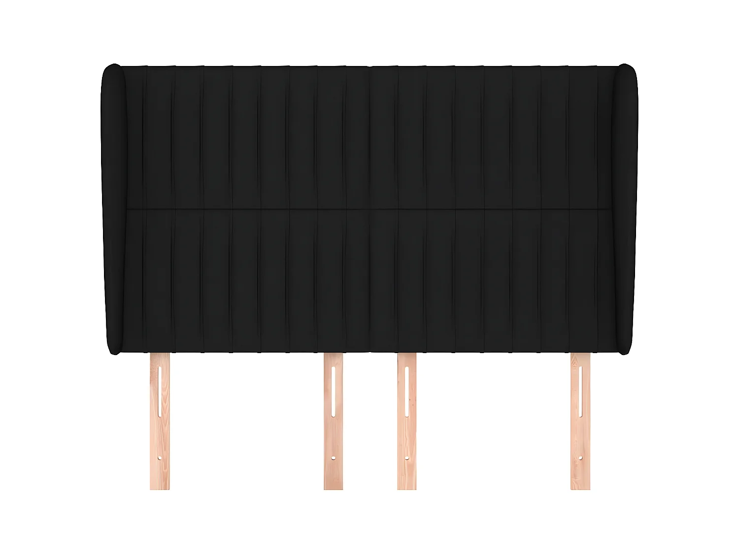 Tête de lit avec oreilles Noir 147x23x118/128 cm Tissu