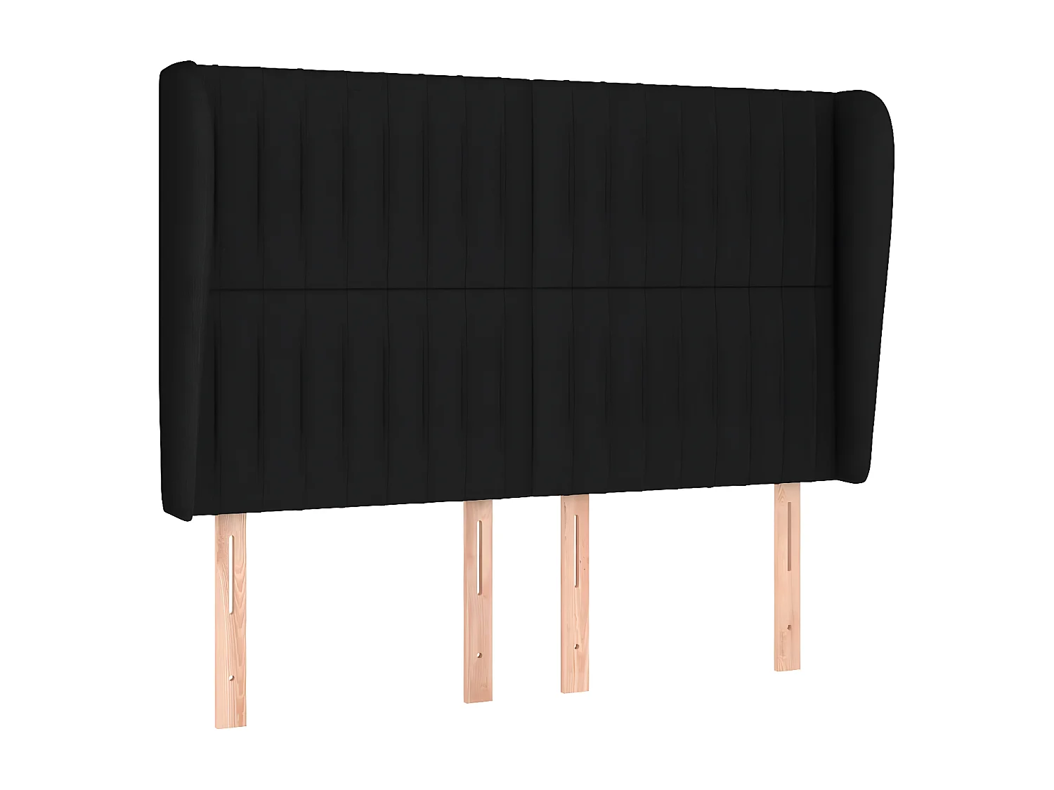 Tête de lit avec oreilles Noir 147x23x118/128 cm Tissu