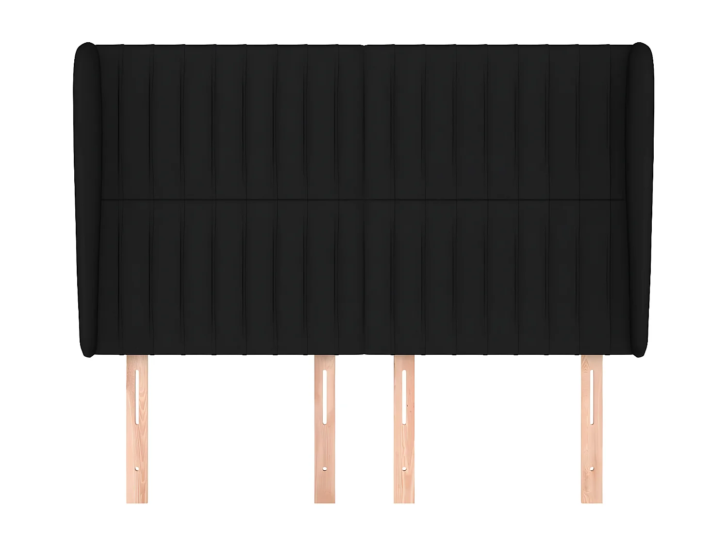 Tête de lit avec oreilles Noir 147x23x118/128 cm Tissu