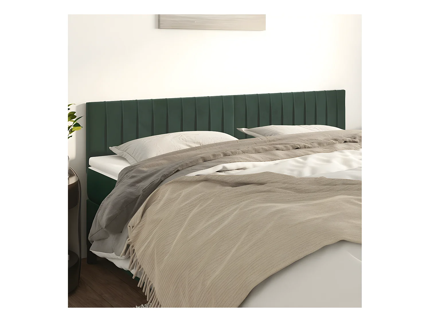 Têtes de lit 2 pièces Vert foncé 80x5x78/88 cm Velours