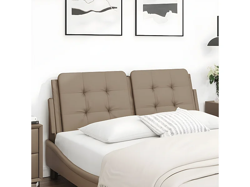 Coussin de tête de lit cappuccino 140 cm similicuir