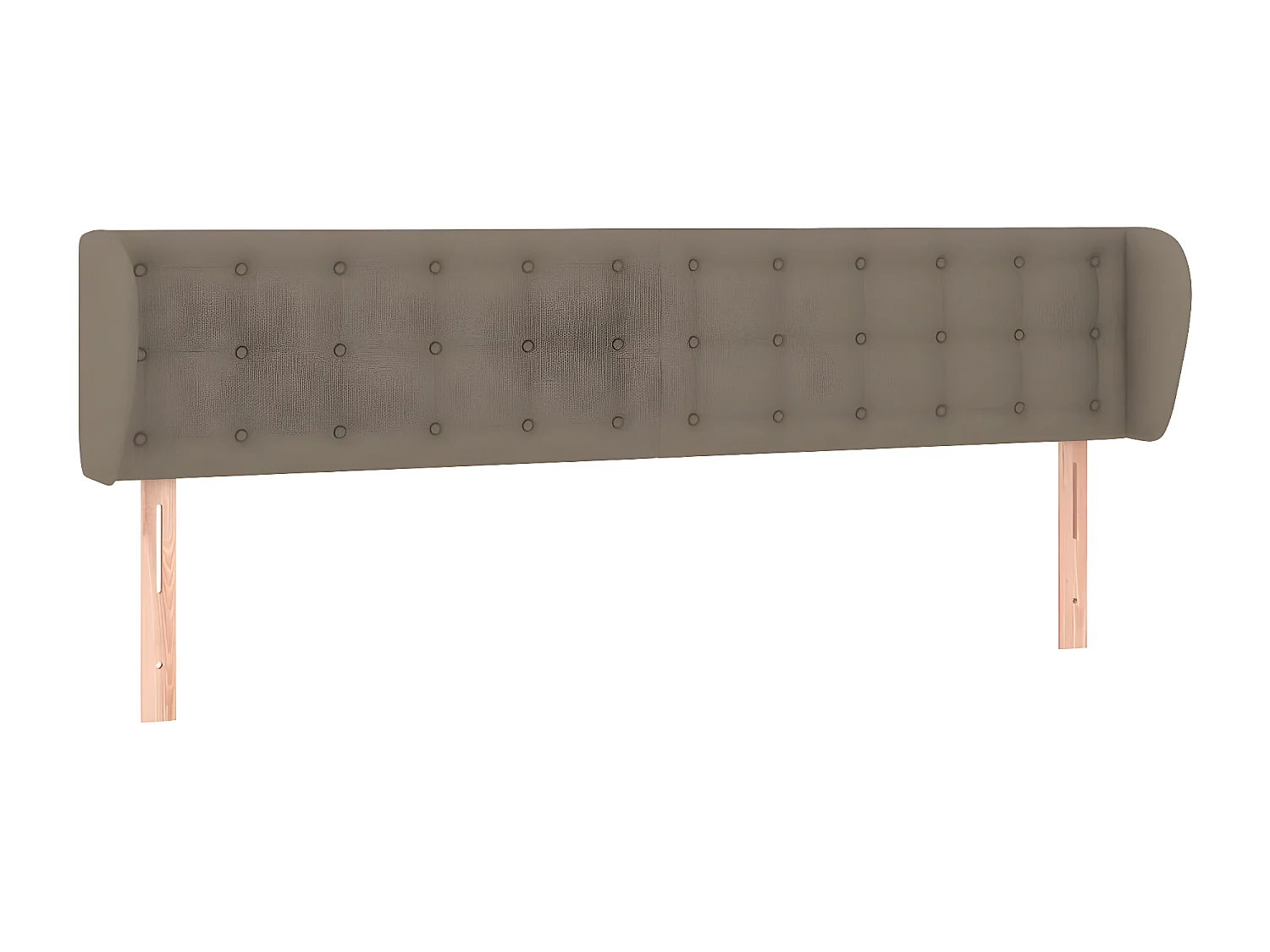 Cabecero de tela gris taupe 203x23x78/88 cm