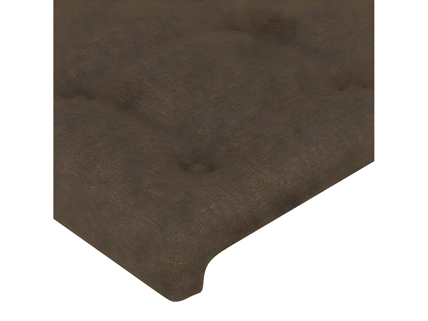 Cabeceira de cama c/ abas tecido 203x23x78/88cm castanho-escuro