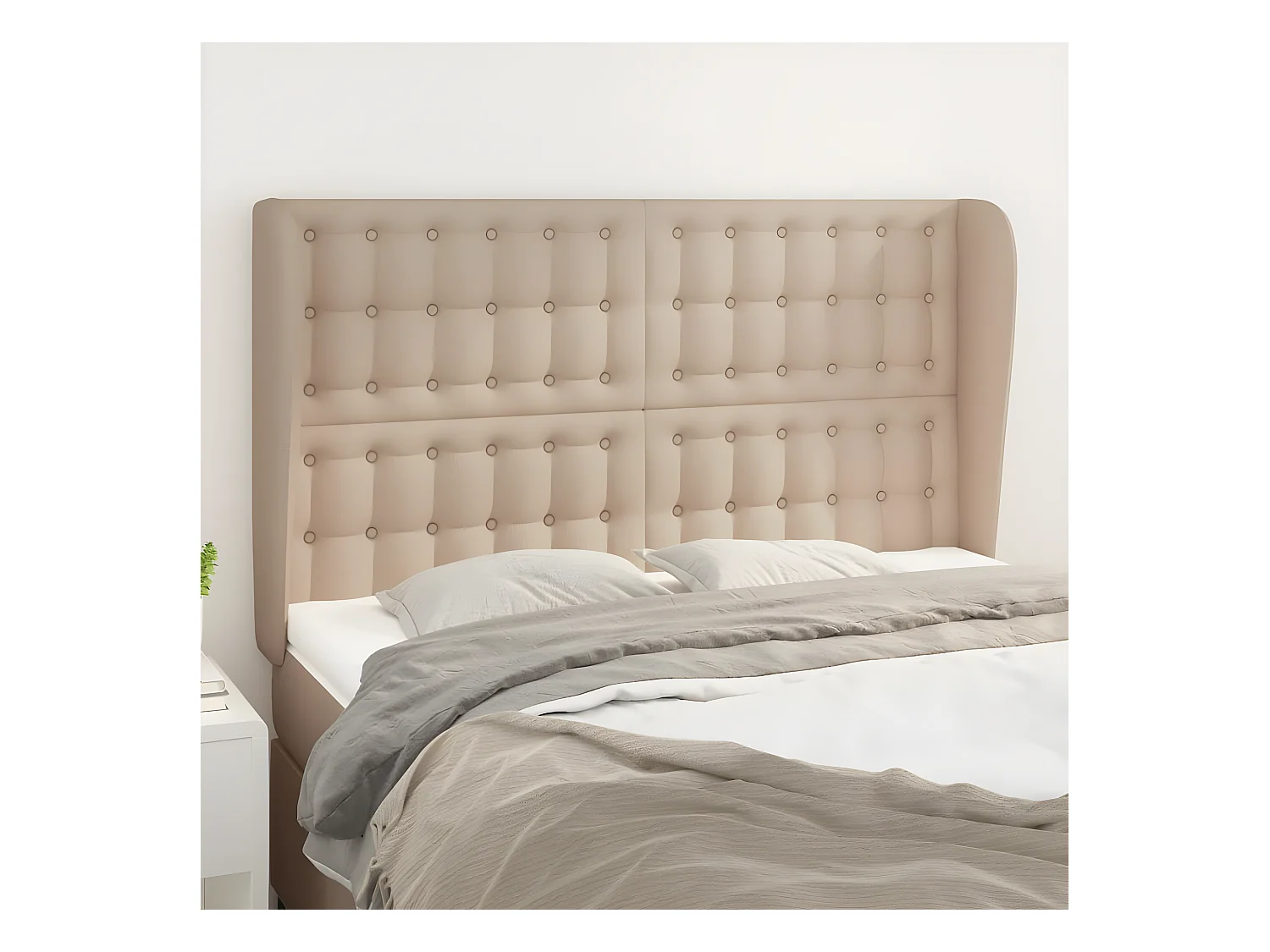 Tête de lit avec oreilles Cappuccino 147x23x118/128 cm
