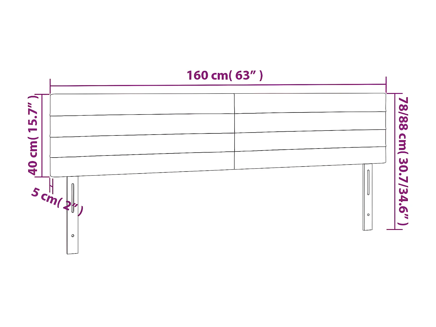 Tête de lit à LED Taupe 160x5x78/88 cm Tissu