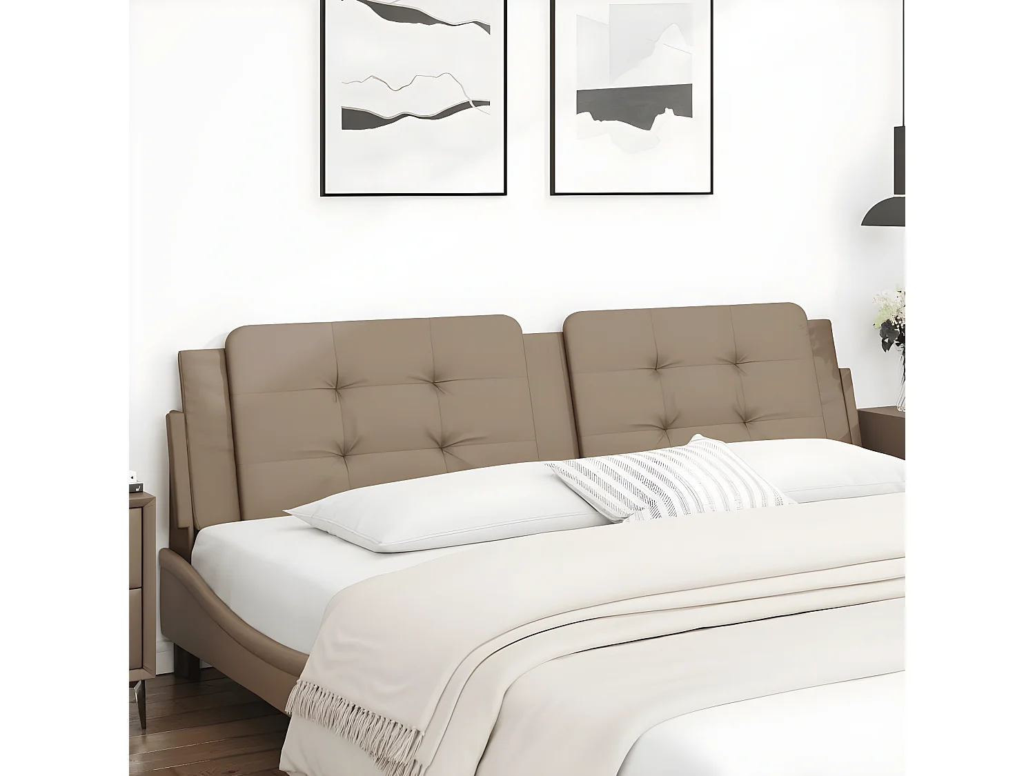 Coussin de tête de lit cappuccino 200 cm similicuir