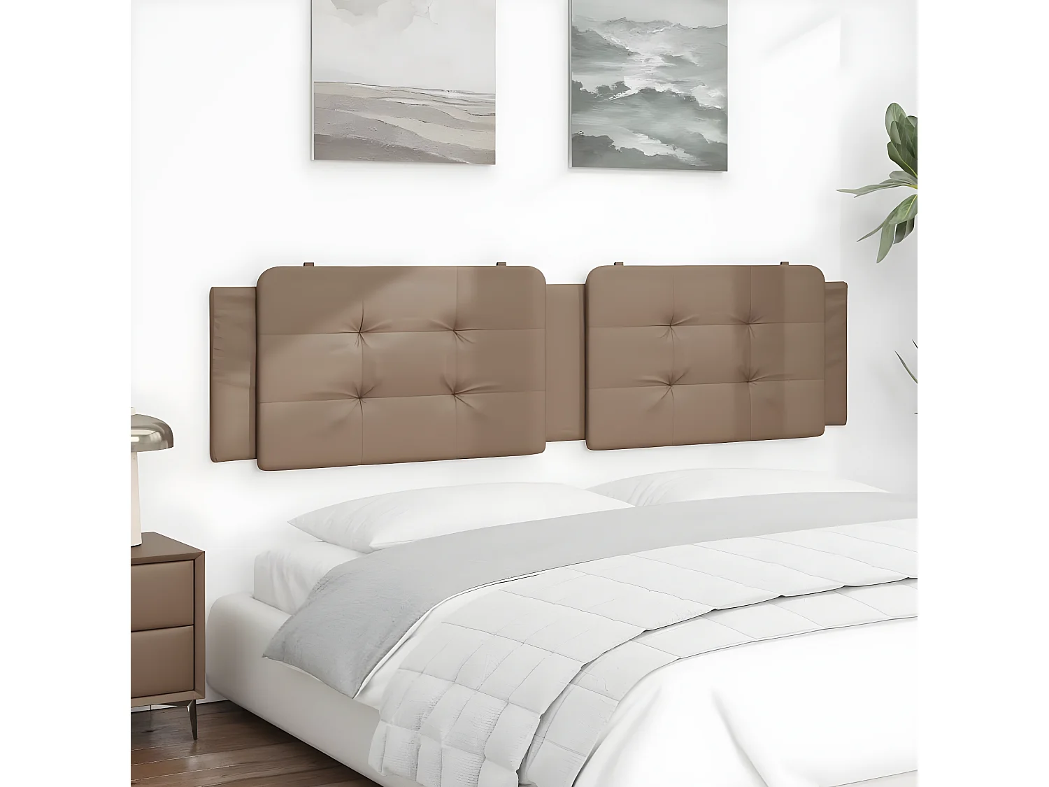 Coussin de tête de lit cappuccino 200 cm similicuir