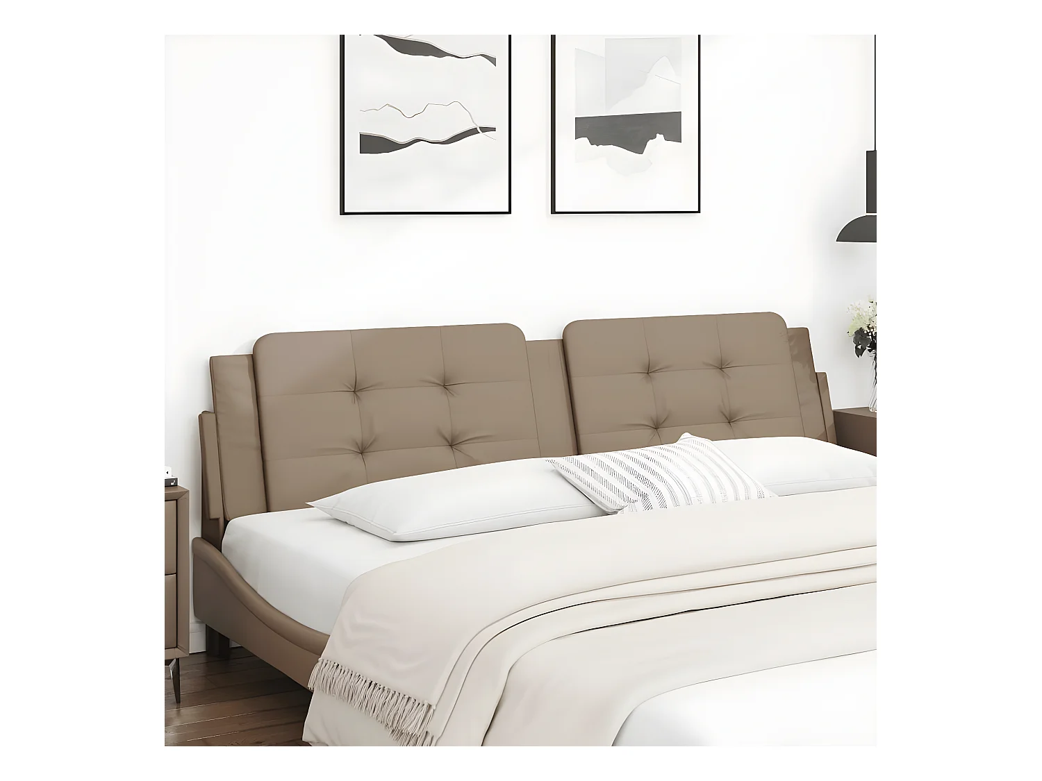 Coussin de tête de lit cappuccino 200 cm similicuir