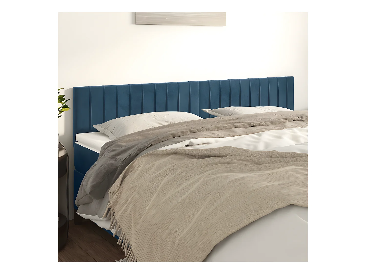 Têtes de lit 2 pièces Bleu foncé 100x5x78/88 cm Velours