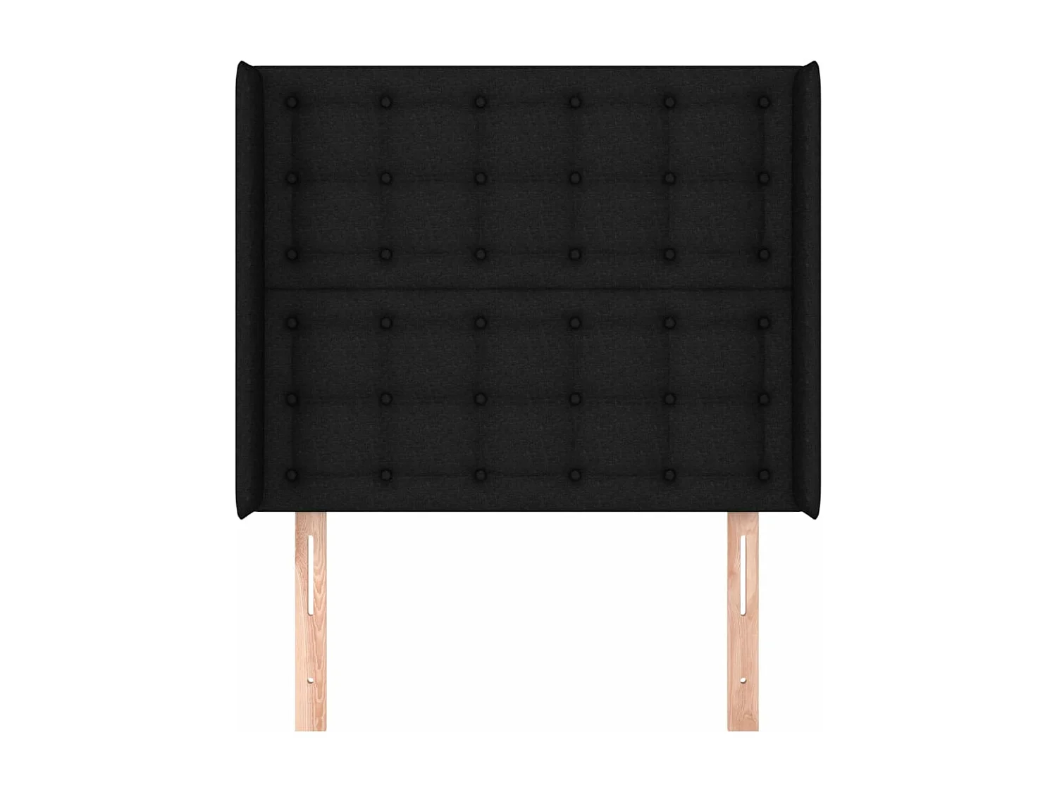 Tête de lit avec oreilles Noir 83x16x118/128 cm Tissu