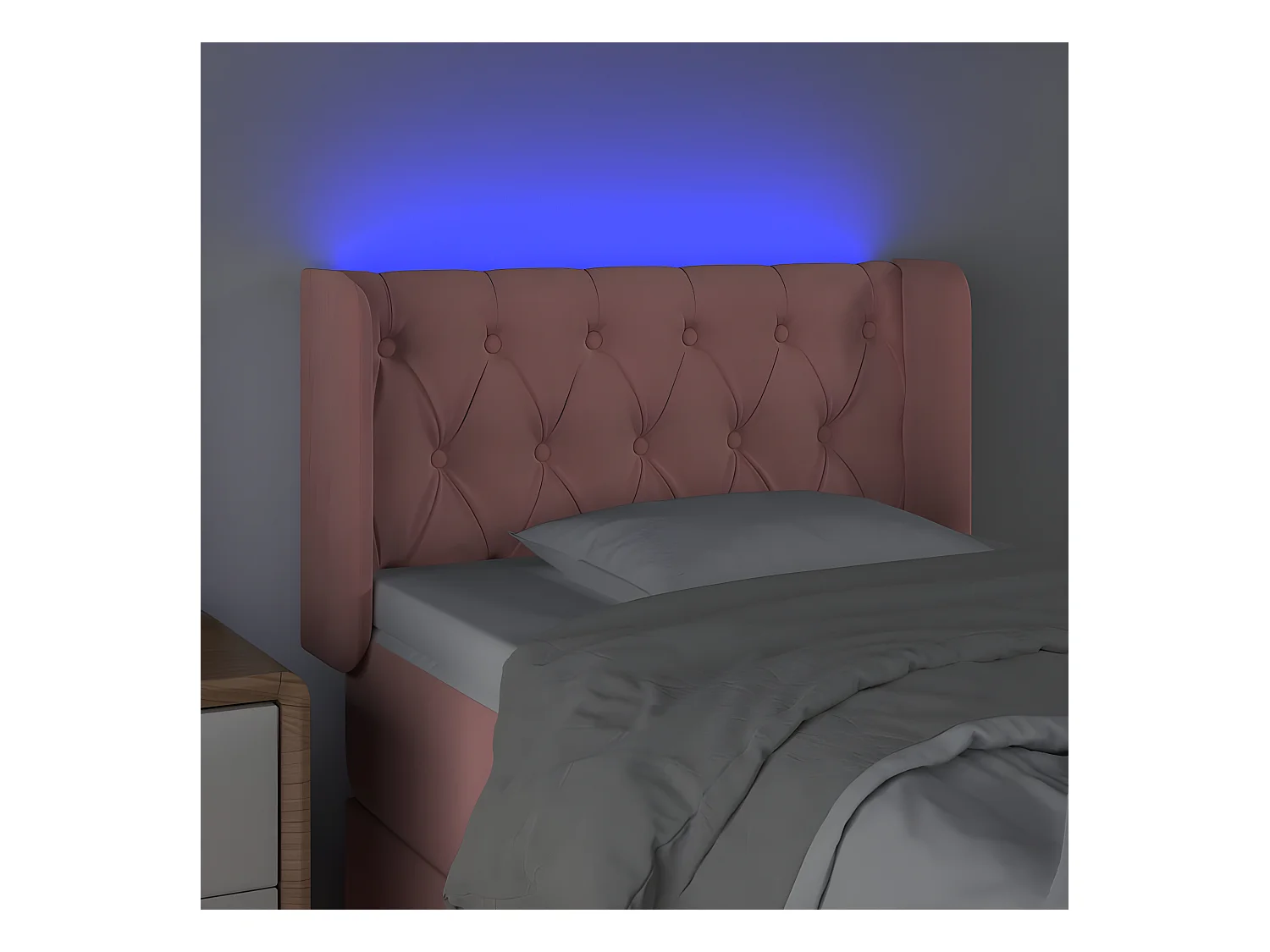Tête de lit à LED Rose 83x16x78/88 cm Velours