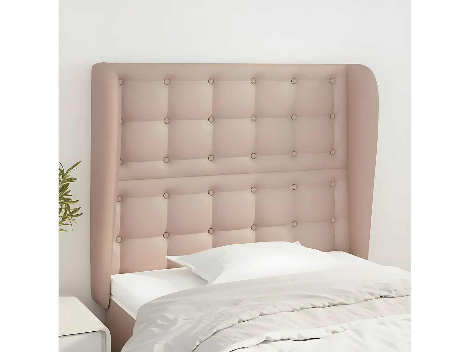 Tête de lit avec oreilles Cappuccino 93x23x118/128cm Similicuir