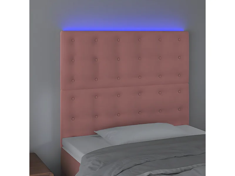 Tête de lit à LED Rose 80x5x118/128 cm Velours