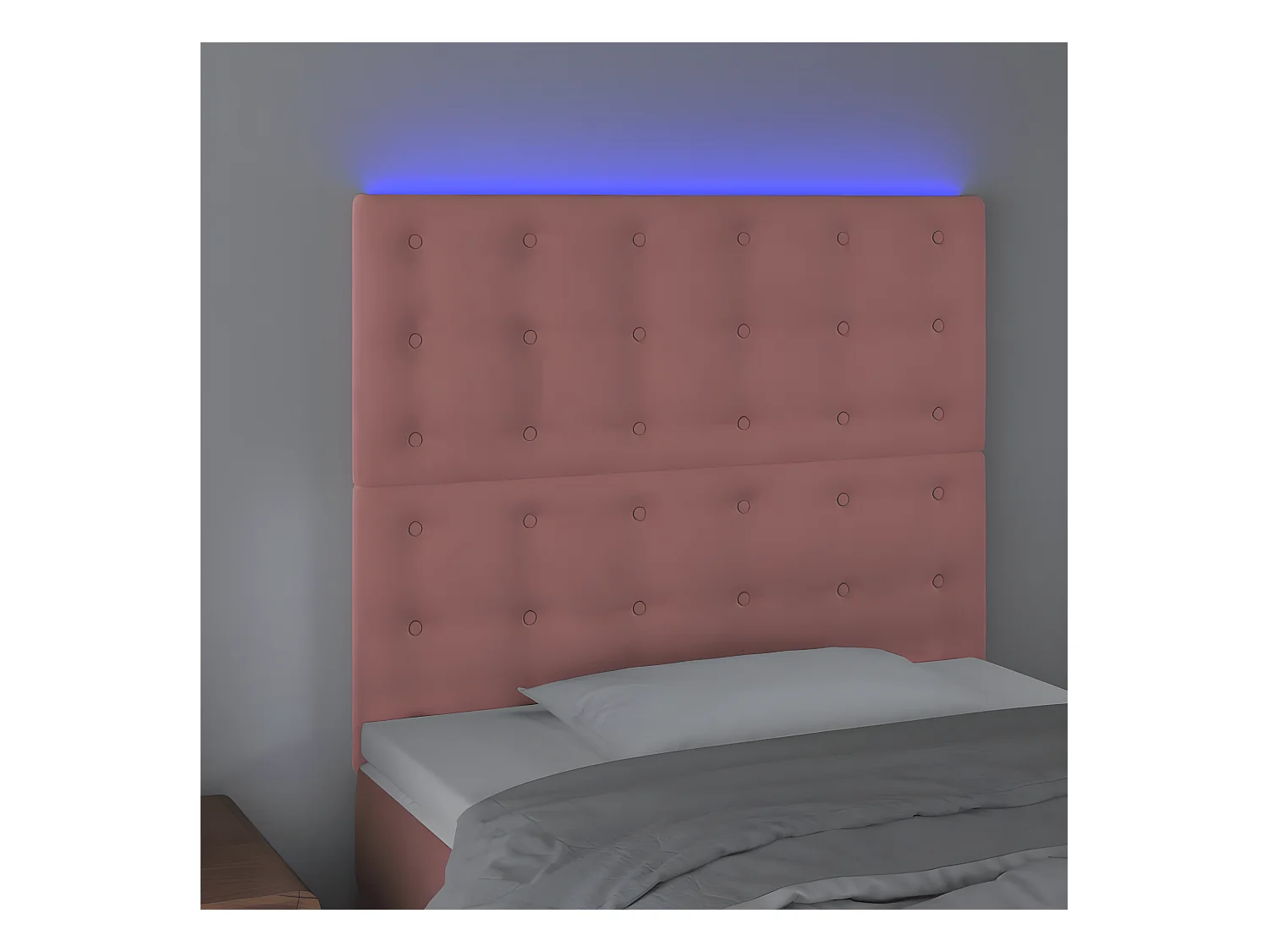 Hoofdbord LED 80x5x118/128 cm fluweel roze