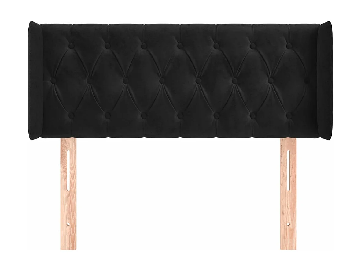 Tête de lit avec oreilles Noir 103x16x78/88 cm Velours