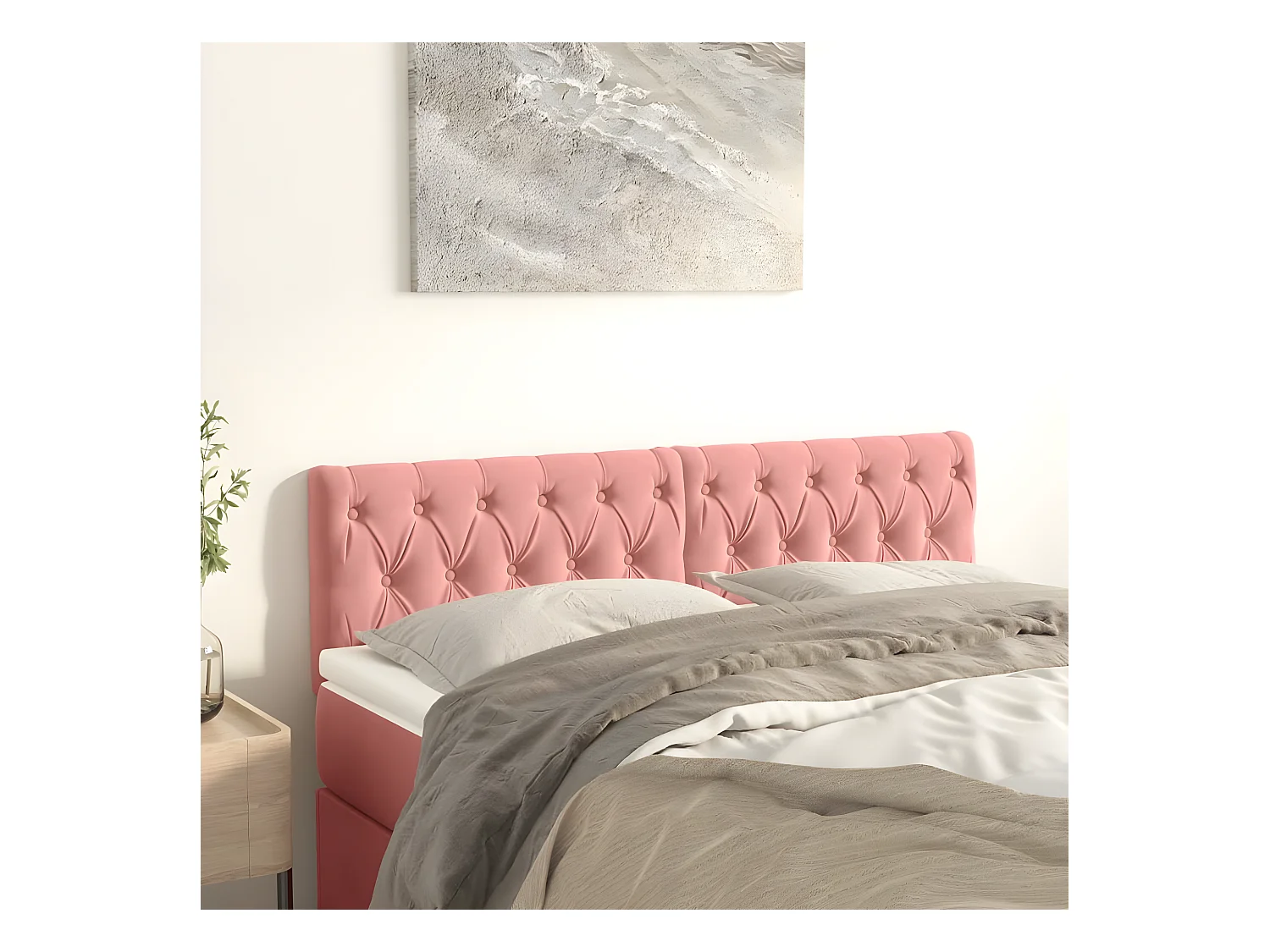 Têtes de lit 2 pièces Rose 80x7x78/88 cm Velours
