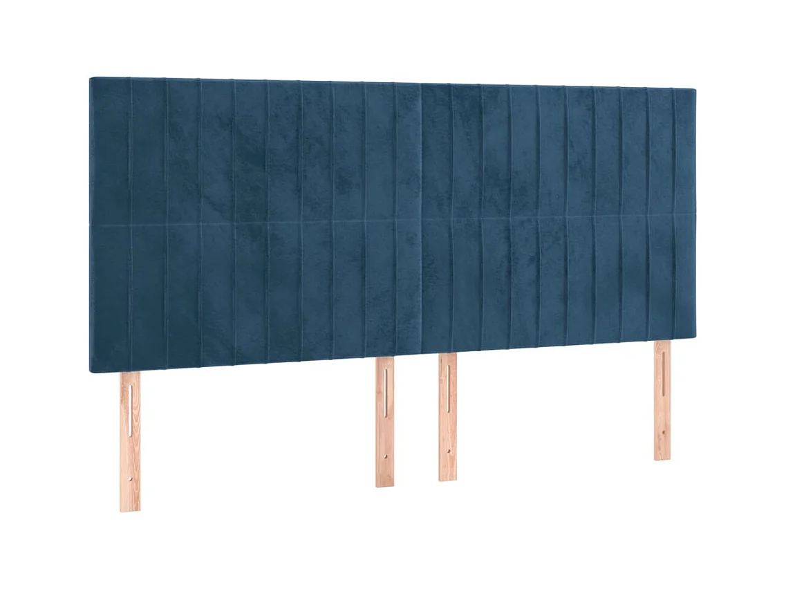 Tête de lit à LED Bleu foncé 200x5x118/128 cm Velours