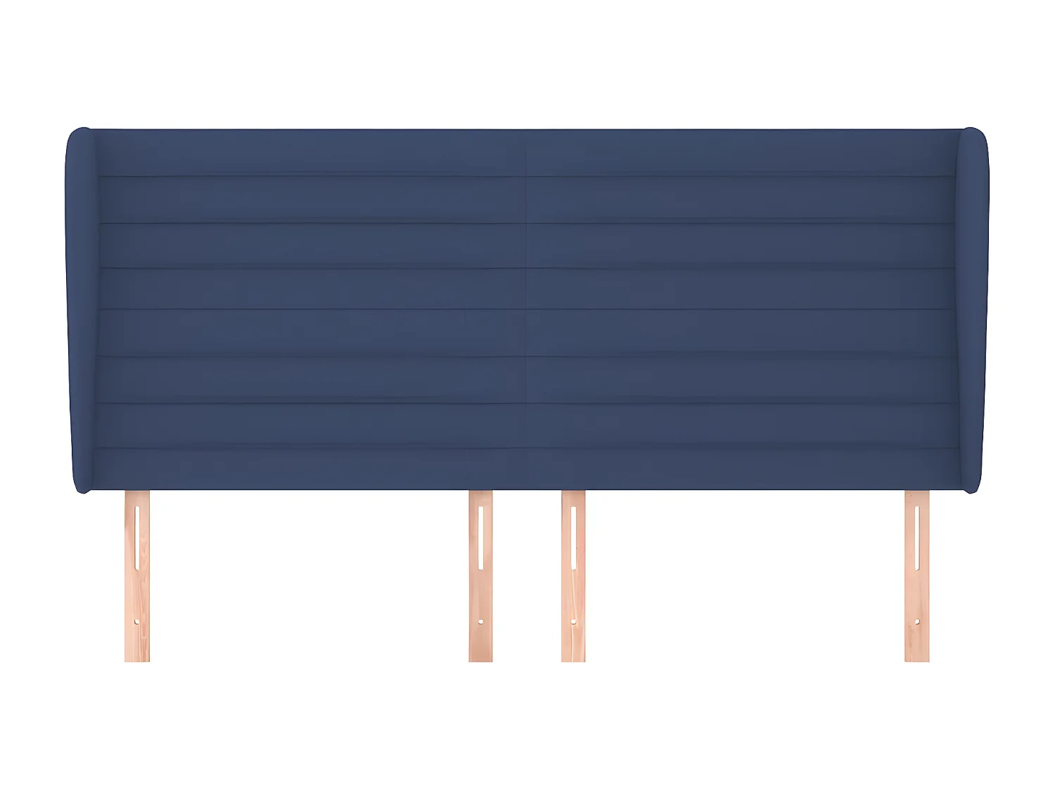 Cabecero con orejas de tela azul 163x23x118/128 cm