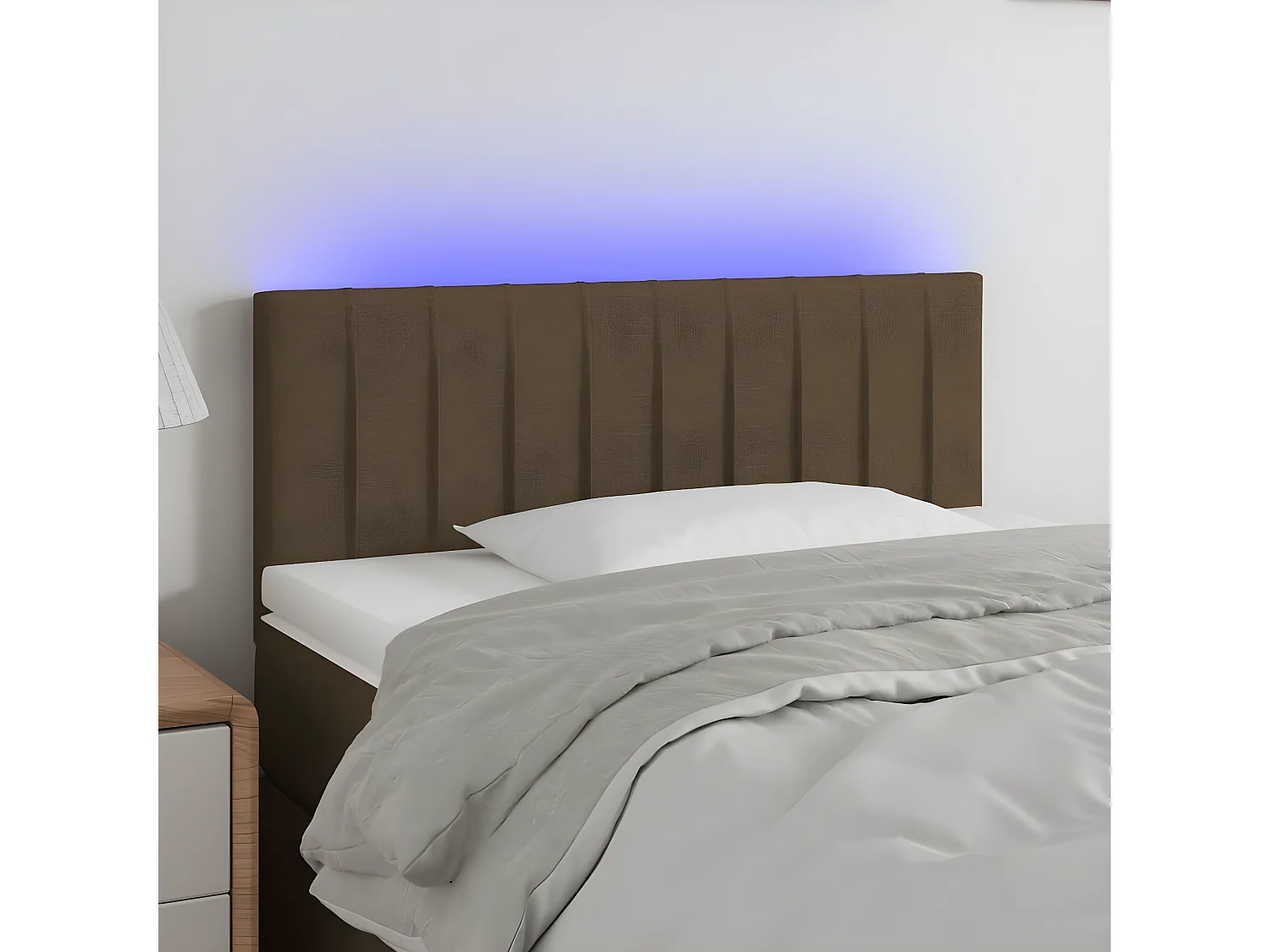 Tête de lit à LED Marron Foncé 80x5x78/88 cm Tissu