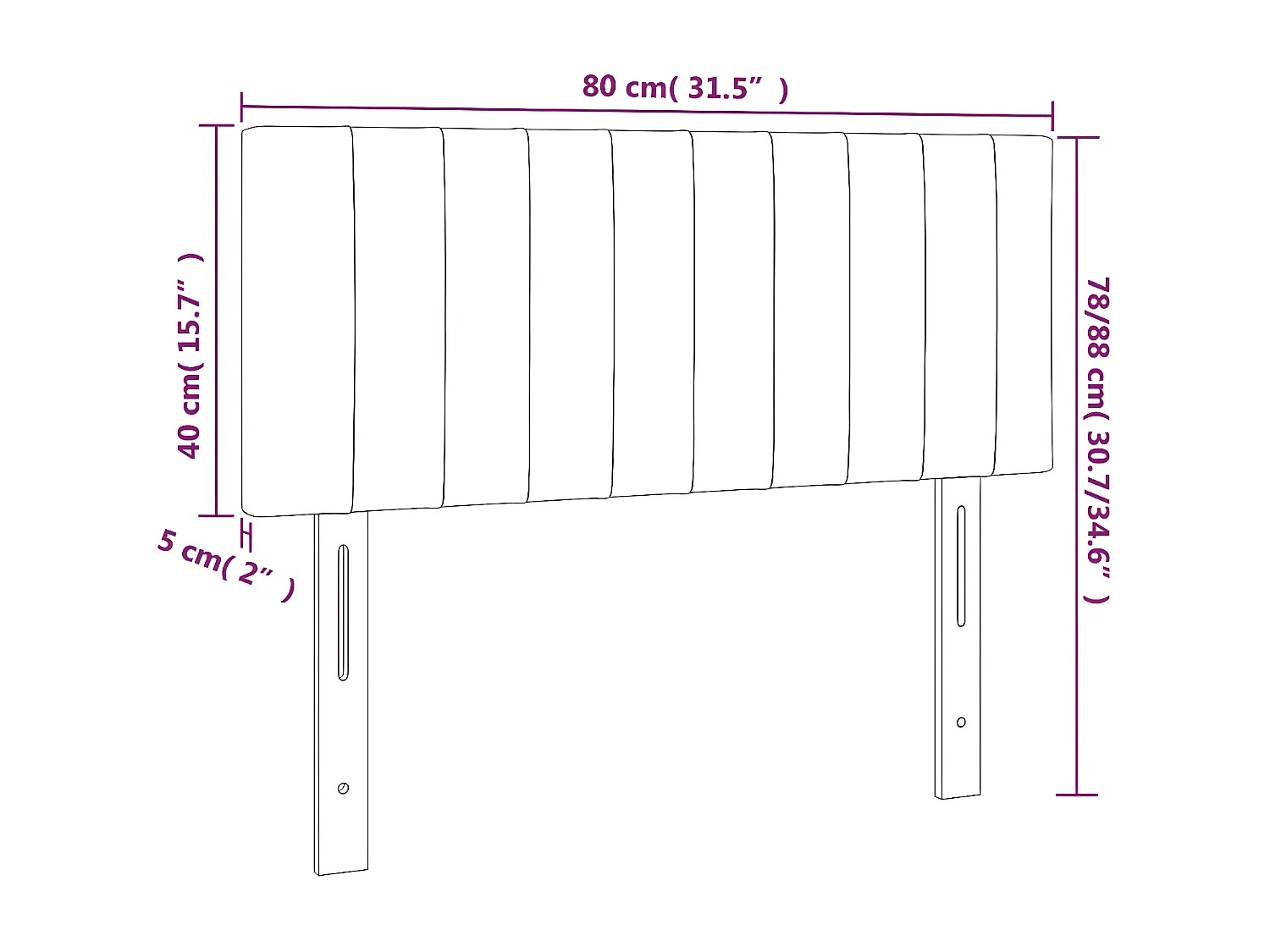Tête de lit à LED Marron Foncé 80x5x78/88 cm Tissu