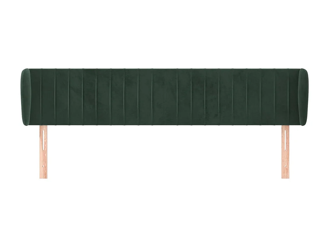 Tête de lit avec oreilles Vert foncé 203x23x78/88 cm Velours