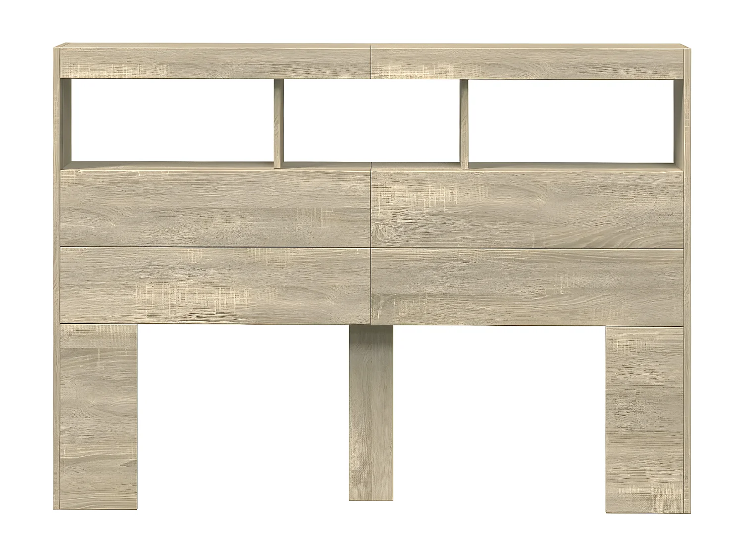 Armoire tête de lit avec LED chêne sonoma 140x17x102 cm