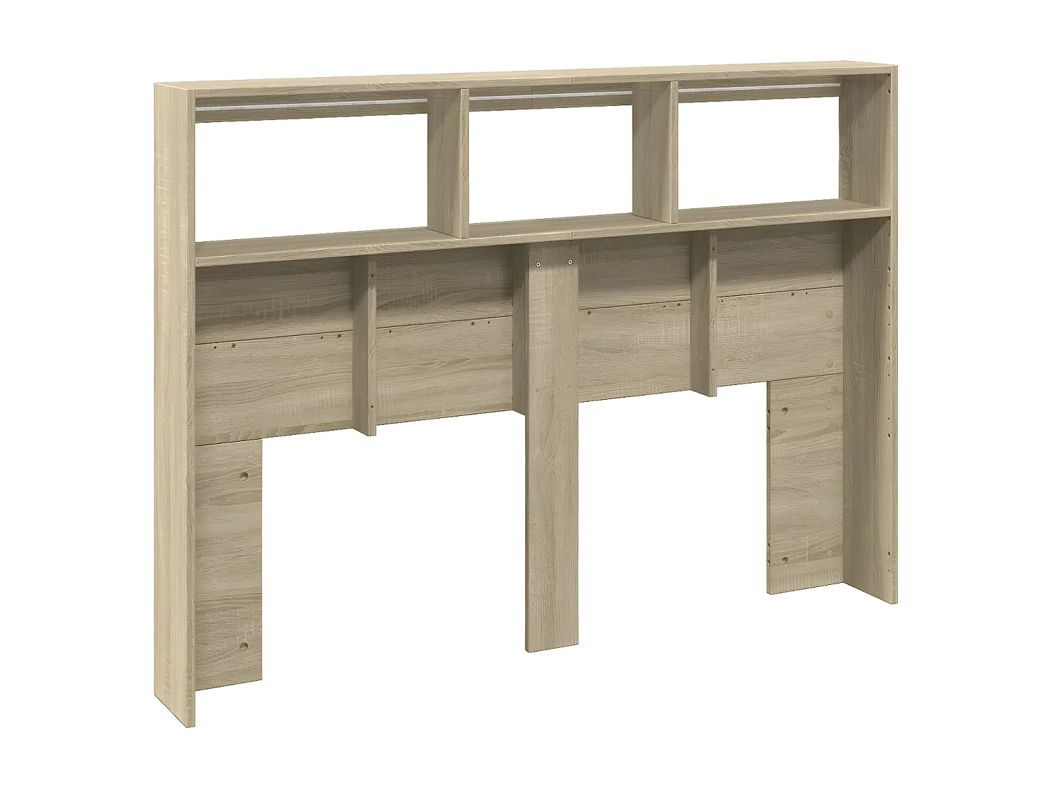 Armoire tête de lit avec LED chêne sonoma 140x17x102 cm