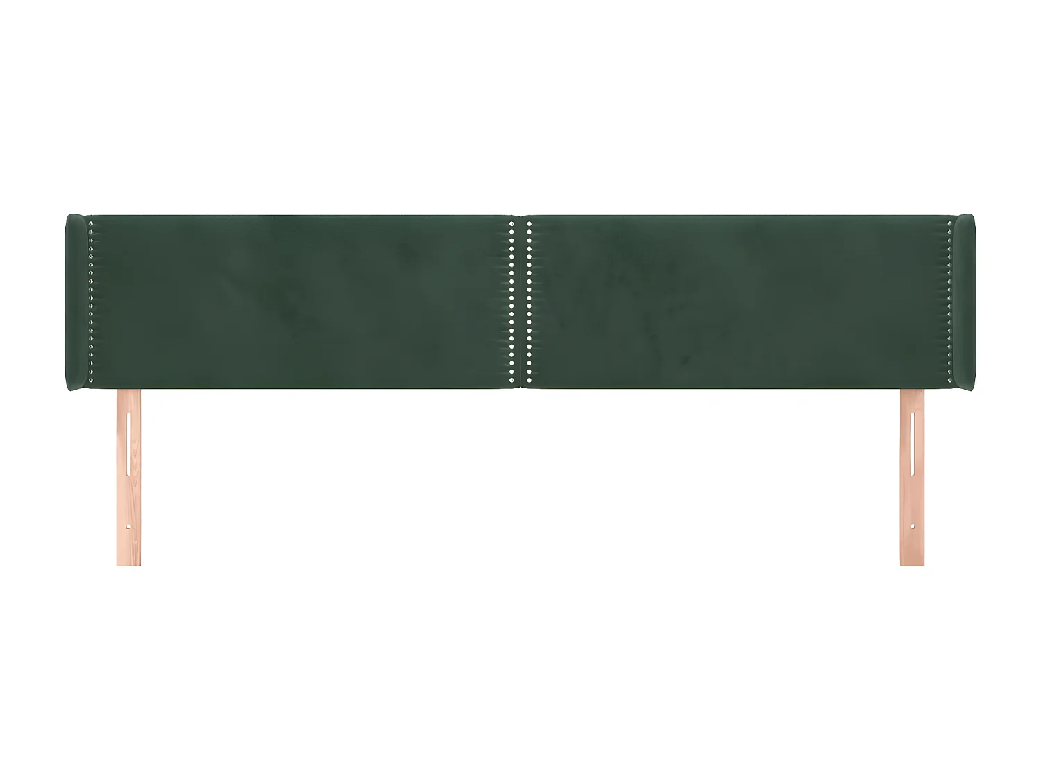 Tête de lit avec oreilles Vert foncé 203x16x78/88 cm Velours