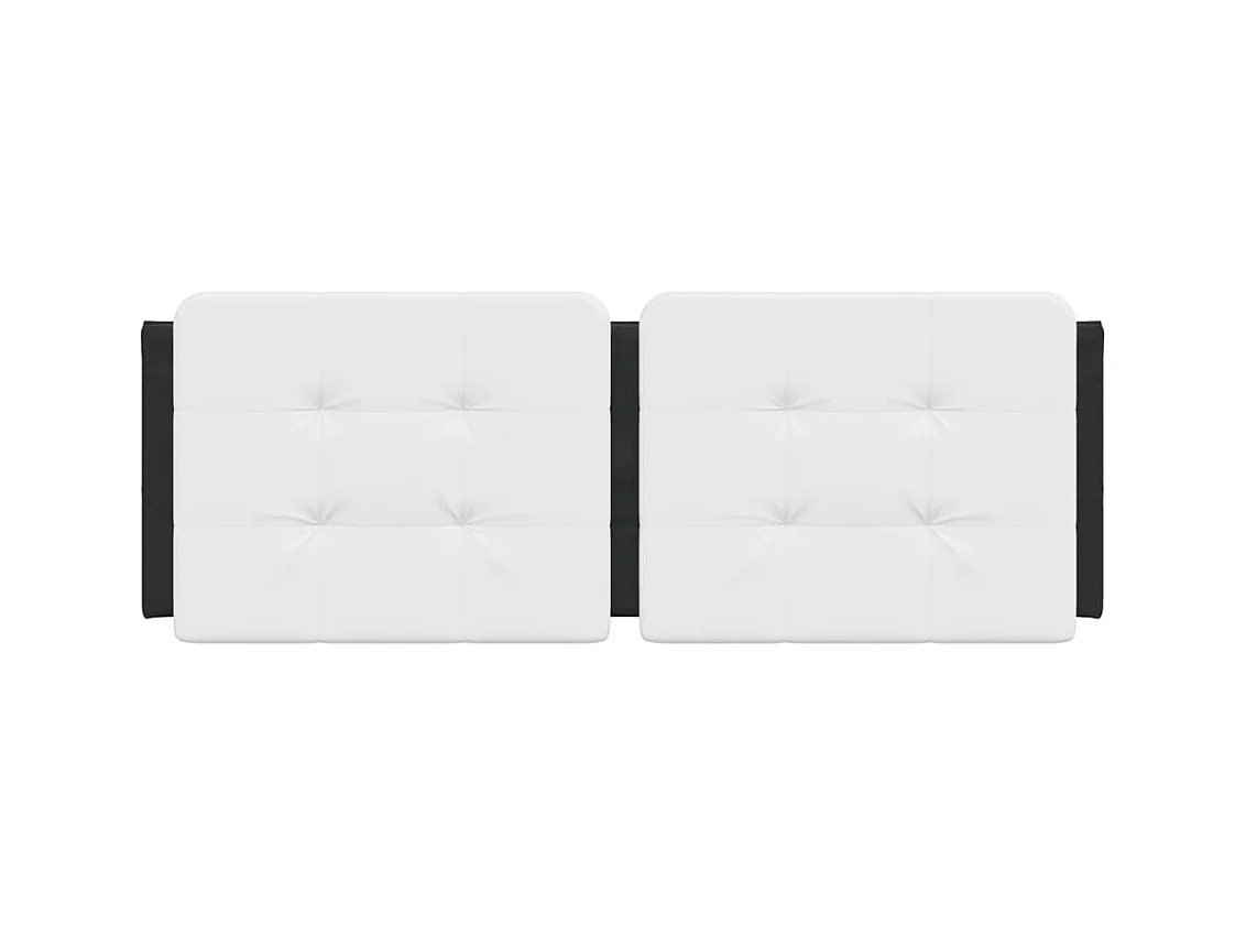 Coussin de tête de lit blanc et noir 140 cm similicuir