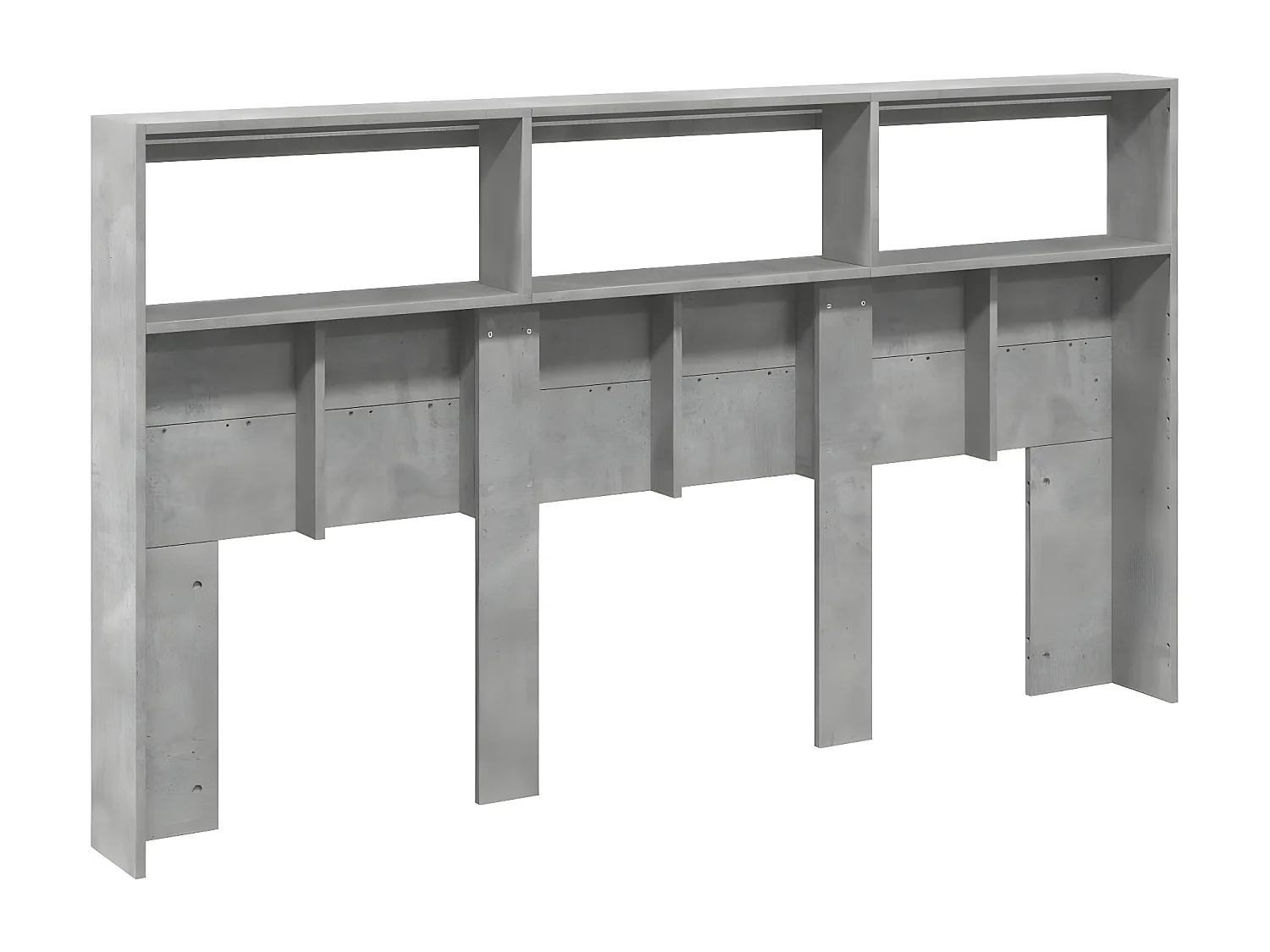 Armoire tête de lit avec LED gris béton 180x17x102 cm