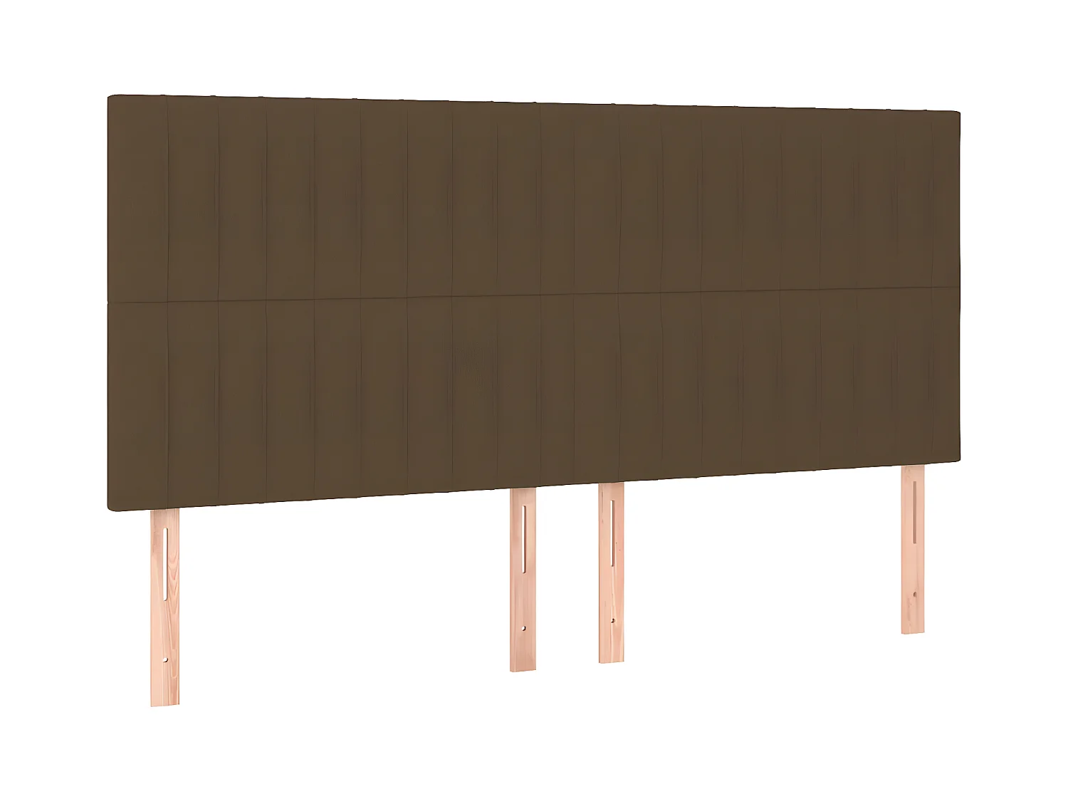 Tête de lit à LED Marron foncé 200x5x118/128 cm Tissu