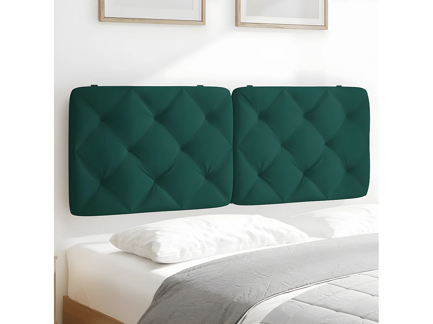Coussin de tête de lit vert foncé 120 cm velours