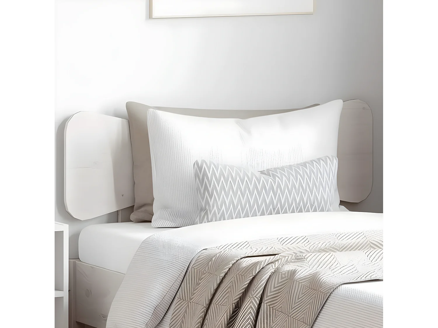 Tête de lit blanc 100 cm bois massif de pin