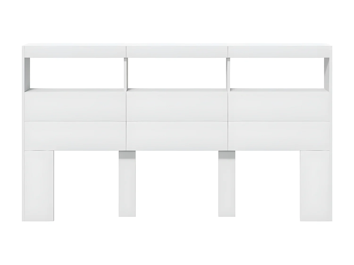 Armoire tête de lit avec LED blanc 180x17x102 cm