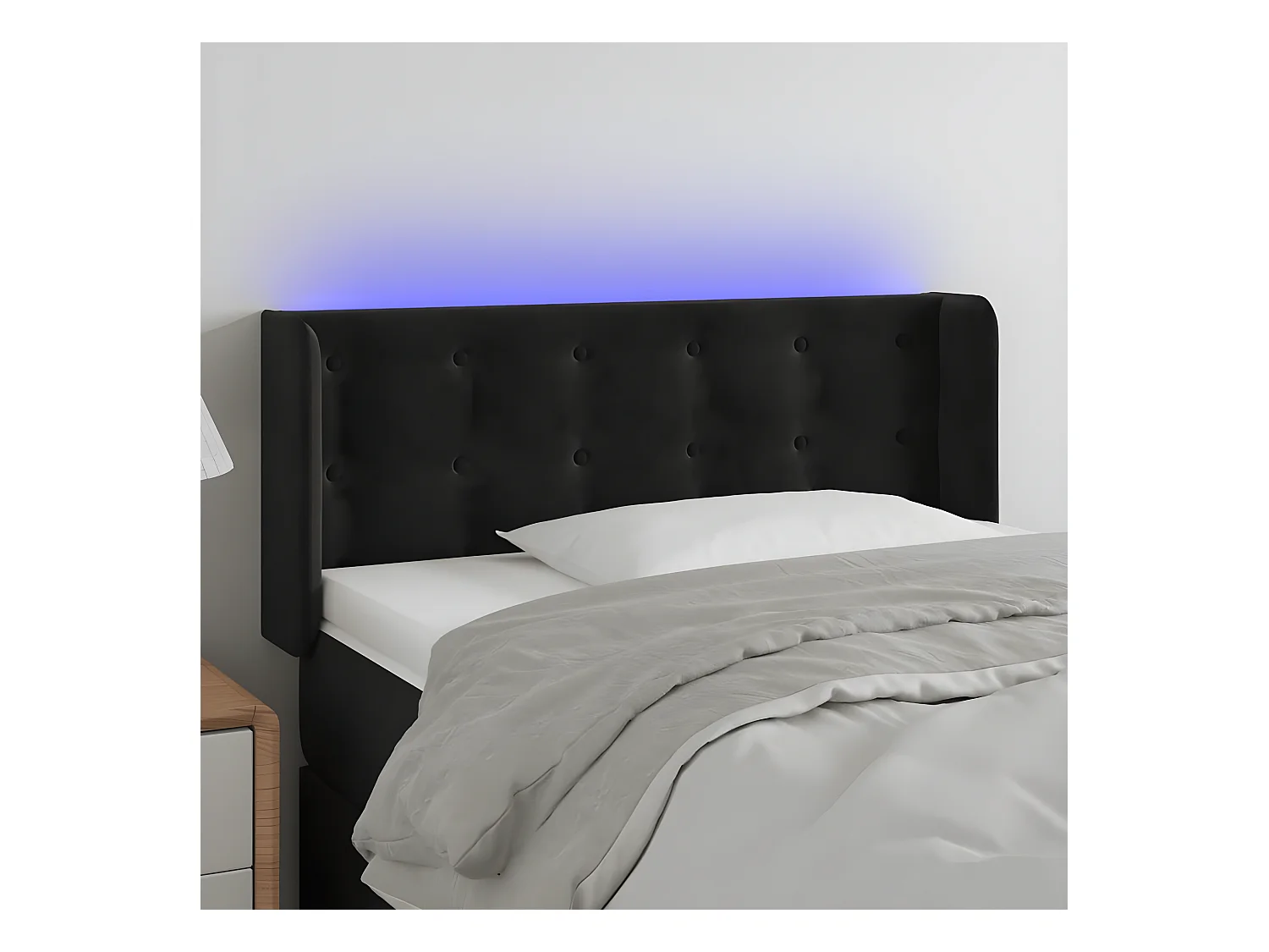 Tête de lit à LED Noir 103x16x78/88 cm Velours