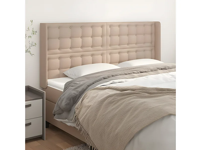 Tête de lit avec oreilles Cappuccino 163x16x118/128 cm