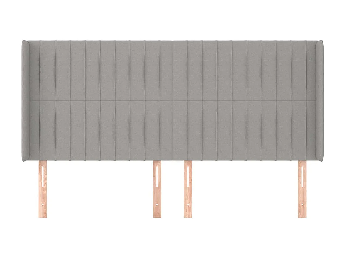Tête de lit avec oreilles Gris clair 203x16x118/128 cm Tissu