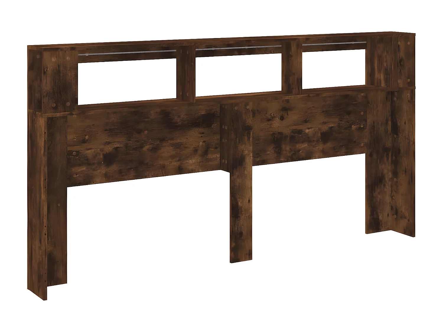 Tête de lit à LED chêne fumé 200x18,5x103,5cm bois d'ingénierie