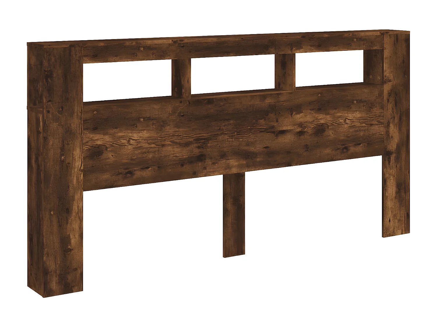 Tête de lit à LED chêne fumé 200x18,5x103,5cm bois d'ingénierie