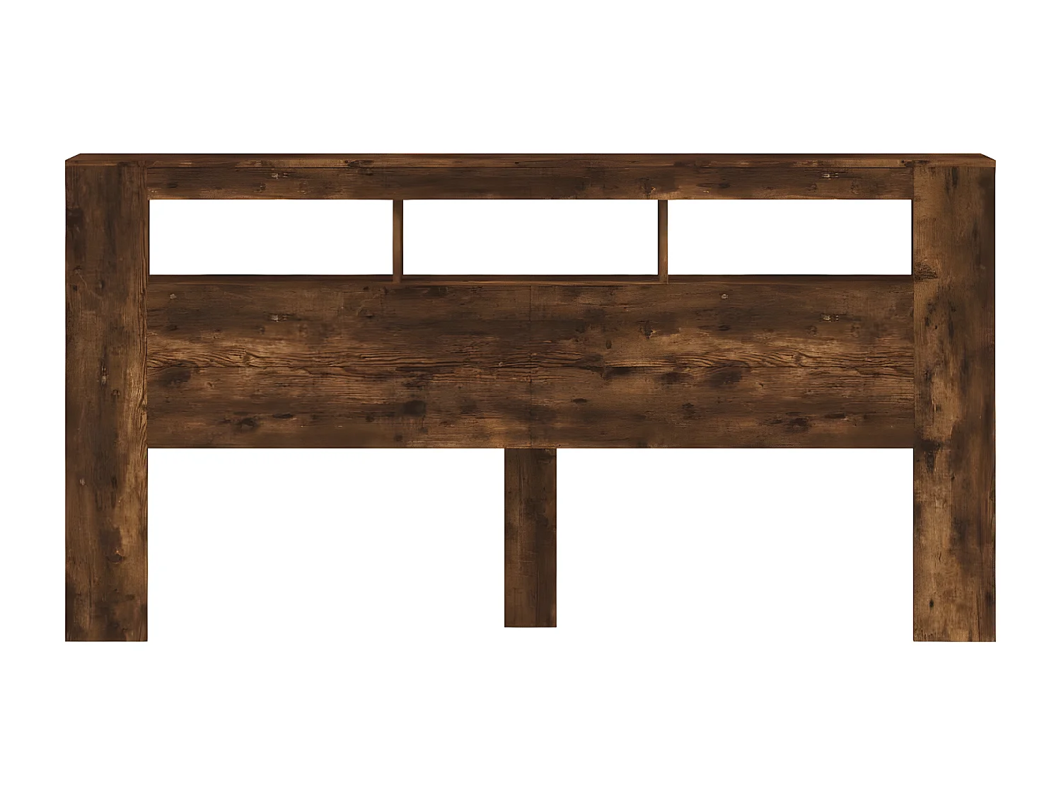 Tête de lit à LED chêne fumé 200x18,5x103,5cm bois d'ingénierie