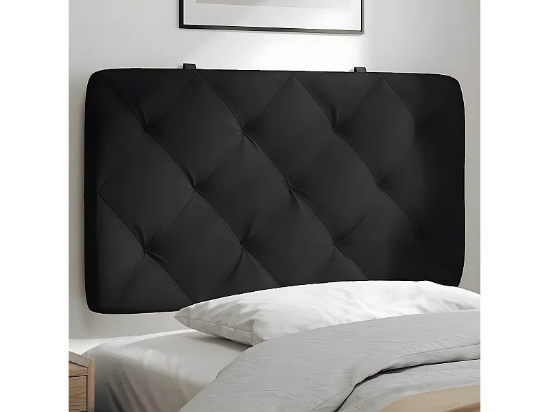 Coussin de tête de lit noir 90 cm velours