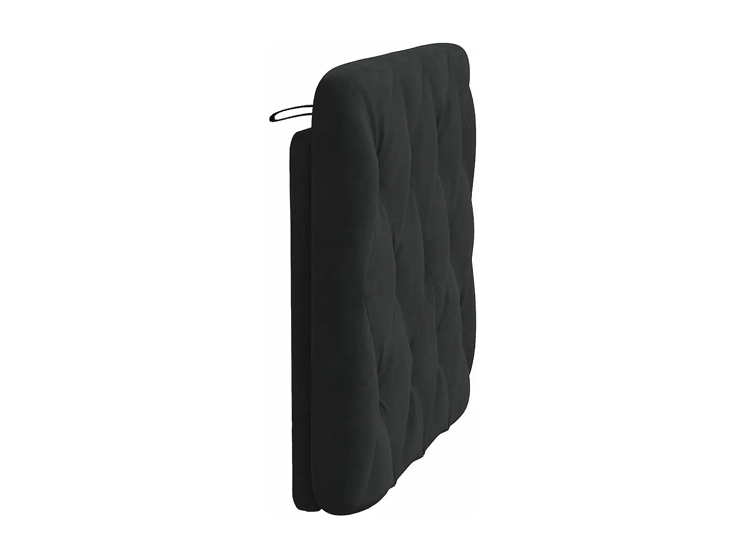 Coussin de tête de lit noir 90 cm velours